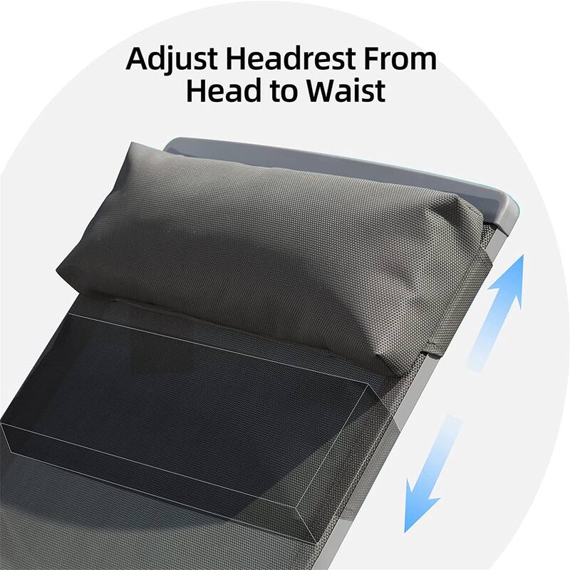 3 Pieces Aluminum Adjustable Pool Lounge Chairs