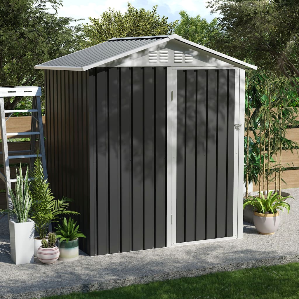 5.4x4.27 FT Outdoor Storage Shed with Hinge Door for Backyard