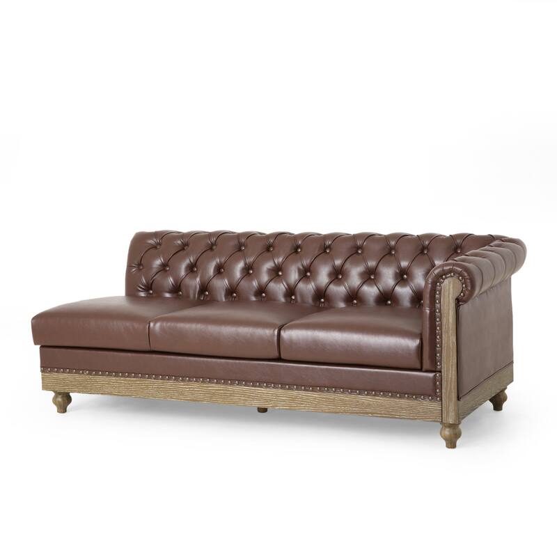 Castalia Chesterfield Tufted 7-seat Sectional Sofa by Christopher Knight Home - 114.00" L x 70.00" W x 31.50" H