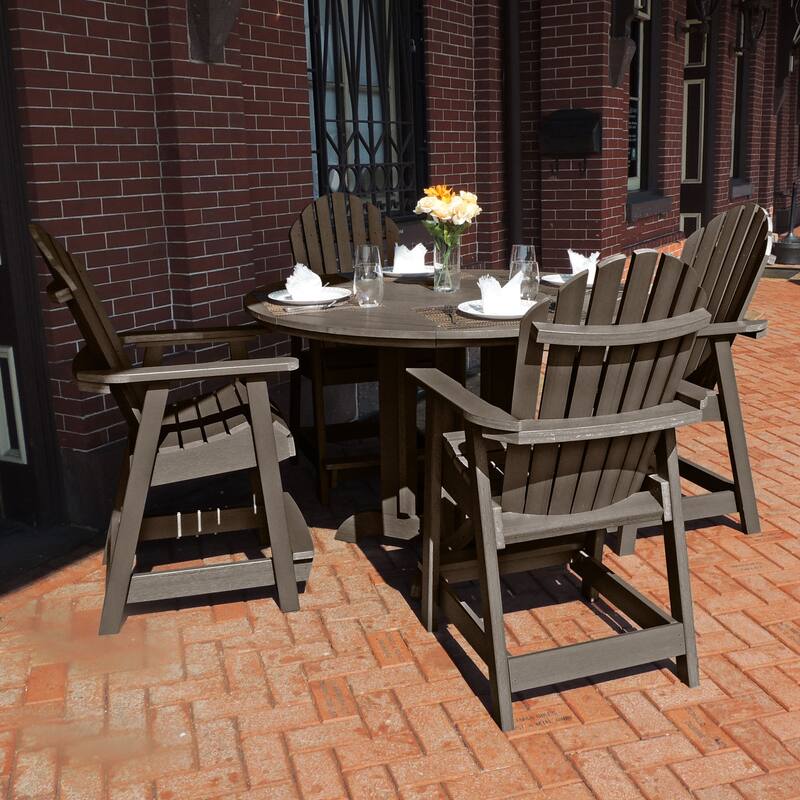 Highwood Commercial Grade 5-Piece Muskoka Adirondack 48" Counter Height Dining Set