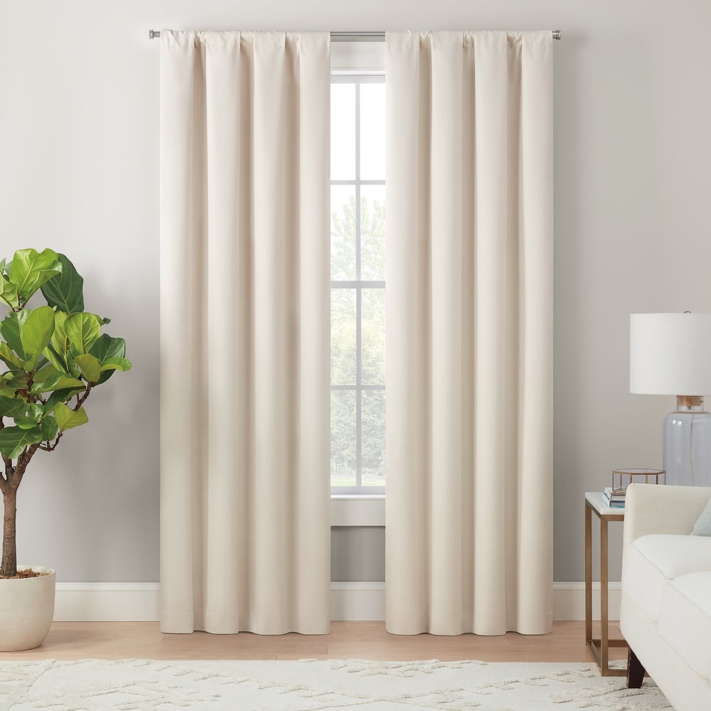 Eclipse Cannes Magnitech 100% Blackout Curtain, Rod Pocket Window Curtain Panel, Seamless Magnetic Closure (1 Panel)