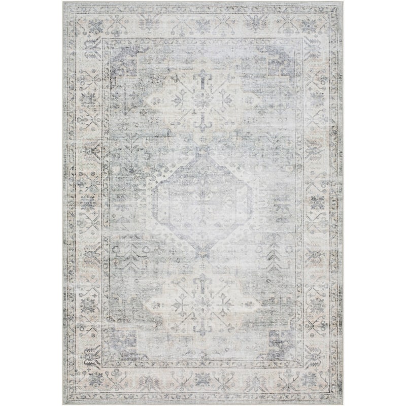 Livabliss Traditional Lavable Medallion Washable Area Rug
