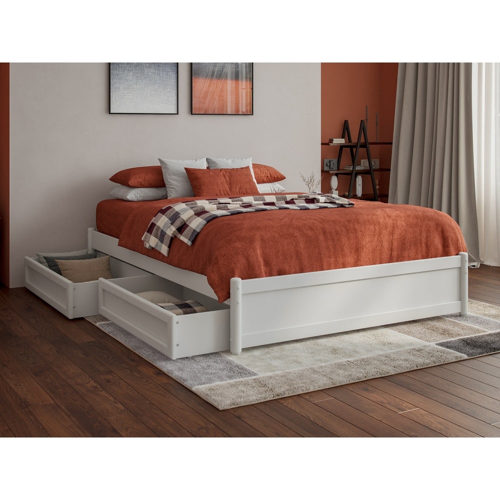 Barcelona Panel Platform Bed with Storage Drawers