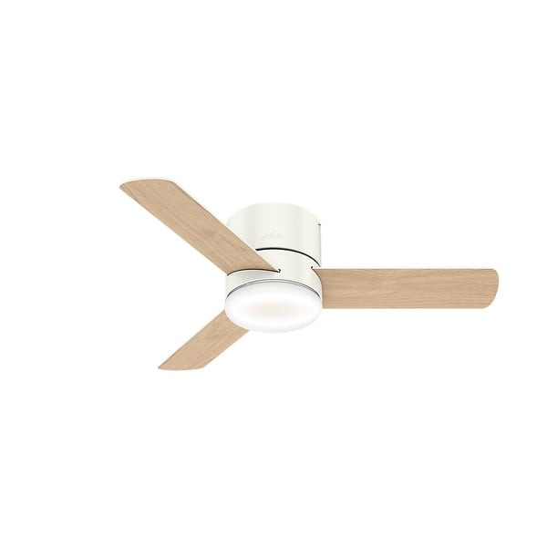 slide 2 of 40, Hunter 44" Minimus Low Profile Ceiling Fan with LED Light, Handheld Remote - Contemporary, Transitional