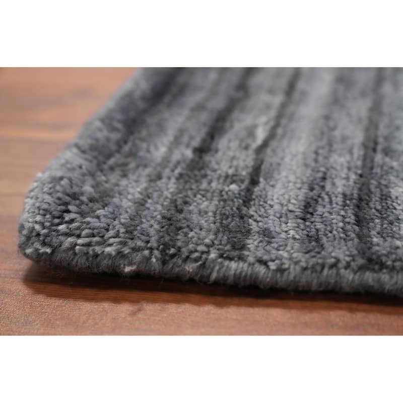 Hand Knotted Oriental Viscose Silk Carpet Tribal Animal Pictorial Greys & Charcoal Gabbeh Area Rug - 11' 10'' X 8' 11''