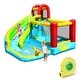 preview thumbnail 2 of 10, 6-in-1 Inflatable Bounce House with Climbing Wall and Basketball Hoop with Blower - Full Size