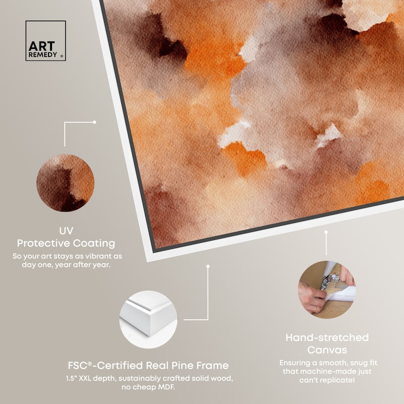Art Remedy Dried Peach In Caramel Syrup Framed Watercolor Boho Abstracts