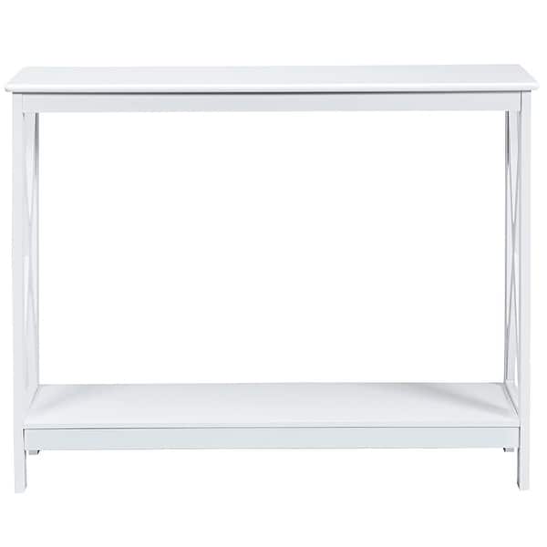 Costway 2Tier Console Table xDesign Bookshelf Sofa Side Accent Table