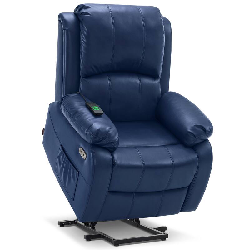 MCombo Small Sized Power Lift Recliner Chair with Massage and Heat, USB Ports, Faux Leather 7409