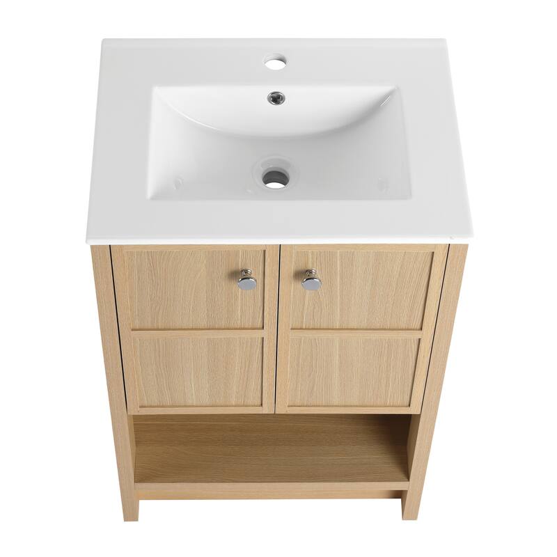 24" Freestanding Bathroom Vanity whit Ceramic Sink