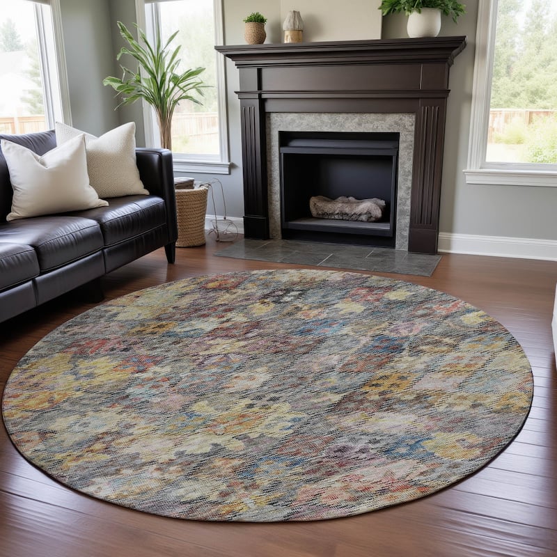 Premium Washable Super Soft Traditional Tribal Mayfield Rug - Gold - 8' x 8'