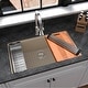 preview thumbnail 22 of 52, Karran Undermount 32.5 in. Large Single Bowl Quartz Workstation Kitchen Sink Bisque