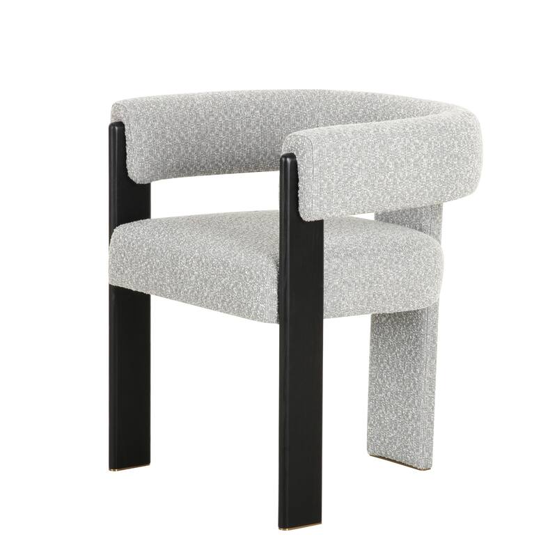 Modrest Kenmare Modern Light Grey Fabric & Black Dining Chair