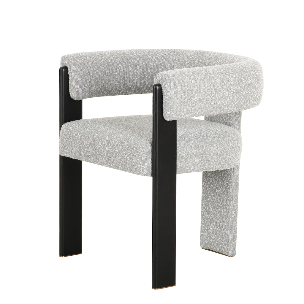 Modrest Kenmare Modern Light Grey Fabric & Black Dining Chair