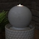 preview thumbnail 6 of 7, Sunnydaze Modern Orb on Circle-Pattern Base Ceramic Outdoor Fountain with LEDs - 23-Inch