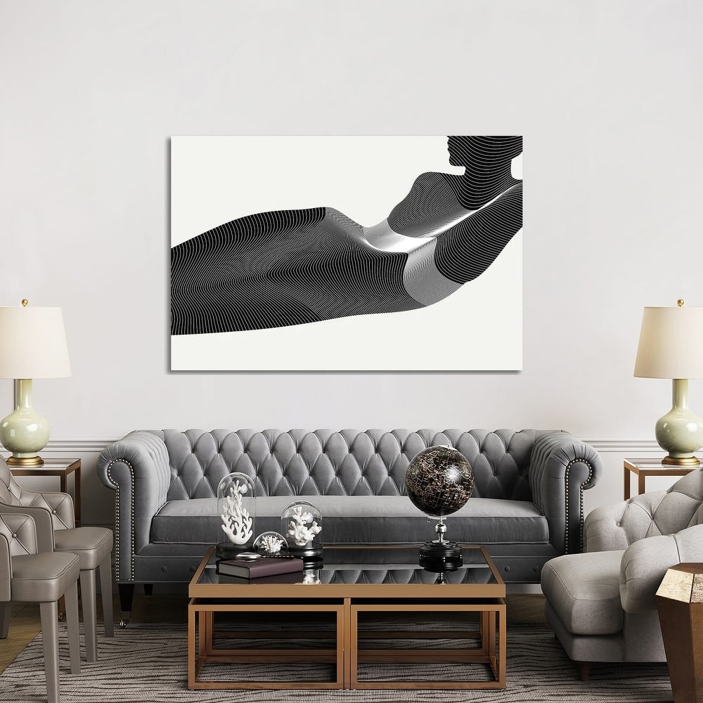 iCanvas "Black Nude Stripes" by Addillum Canvas Print