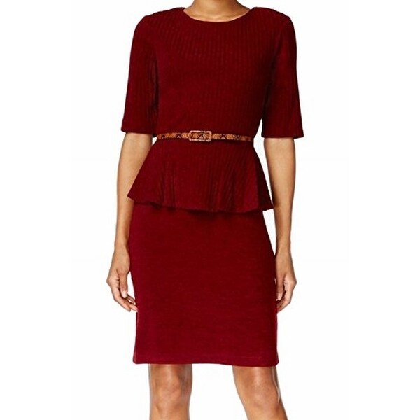 peplum sweater dress