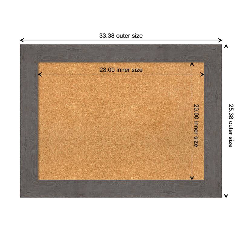 Rustic Plank Framed Cork Bulletin Memo Board