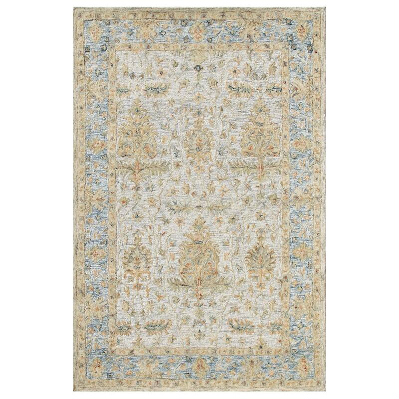 Sevita Floral Bordered Area Rug - 5' x 7'9" - Blue/Taupe/Cream