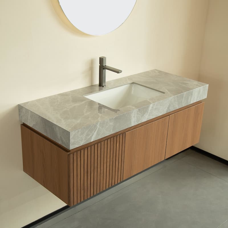48" Bathroom Vanity with Sintered Stone Countertop and Sink