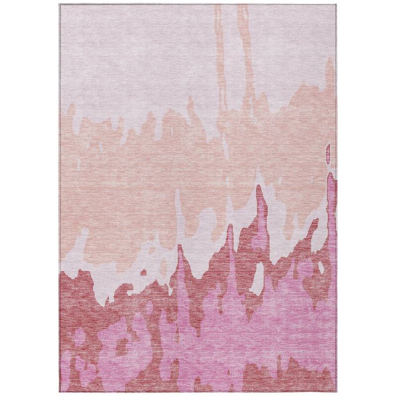 Machine Washable Indoor/ Outdoor Modern Abstract Chantille Rug