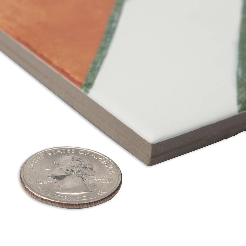 Merola Tile Sentier des Ocres Treillis Green 7-7/8" x 7-7/8" Porcelain Floor and Wall Tile