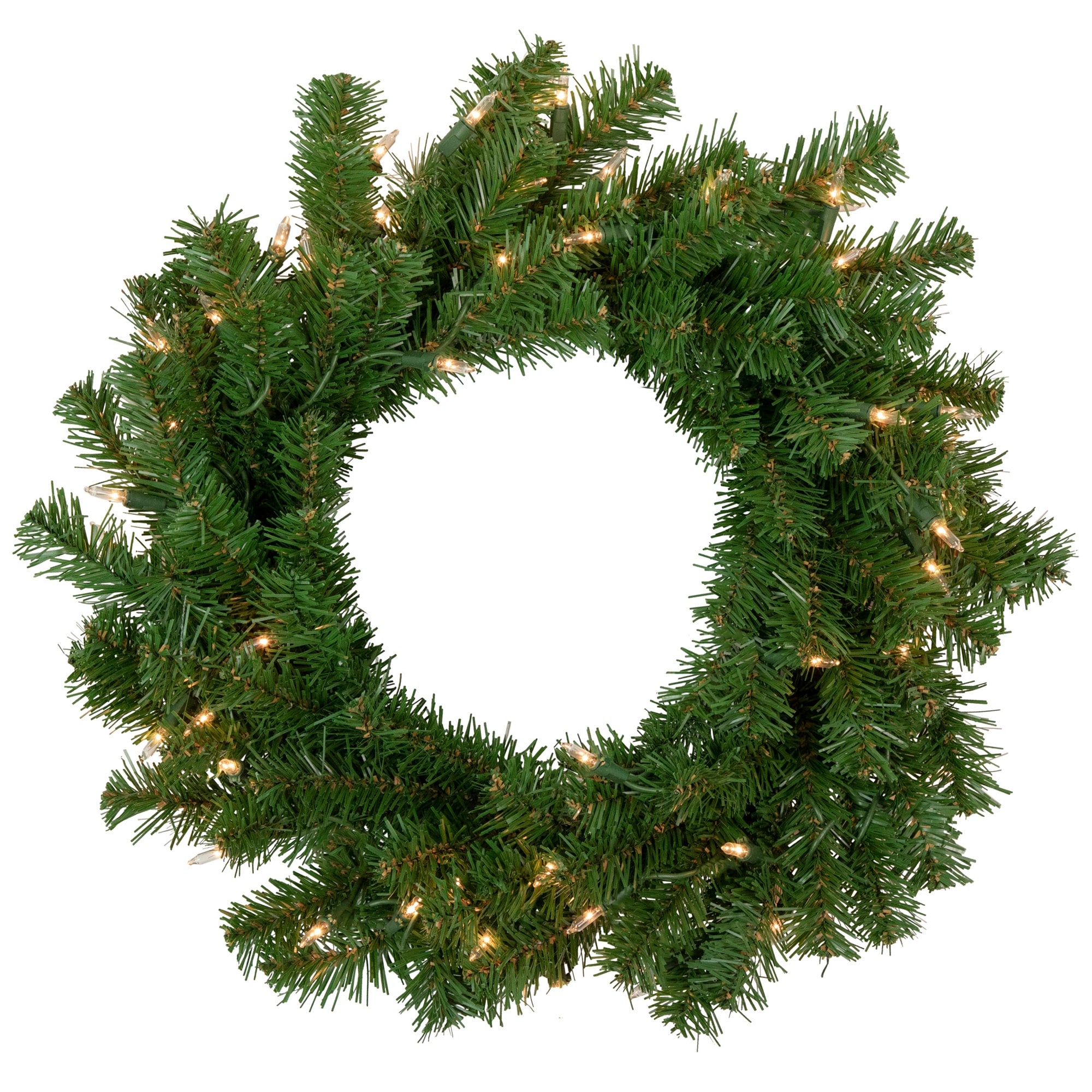Deluxe Dorchester Pine Artificial Christmas Wreath 18-Inch Clear Lights - 18"