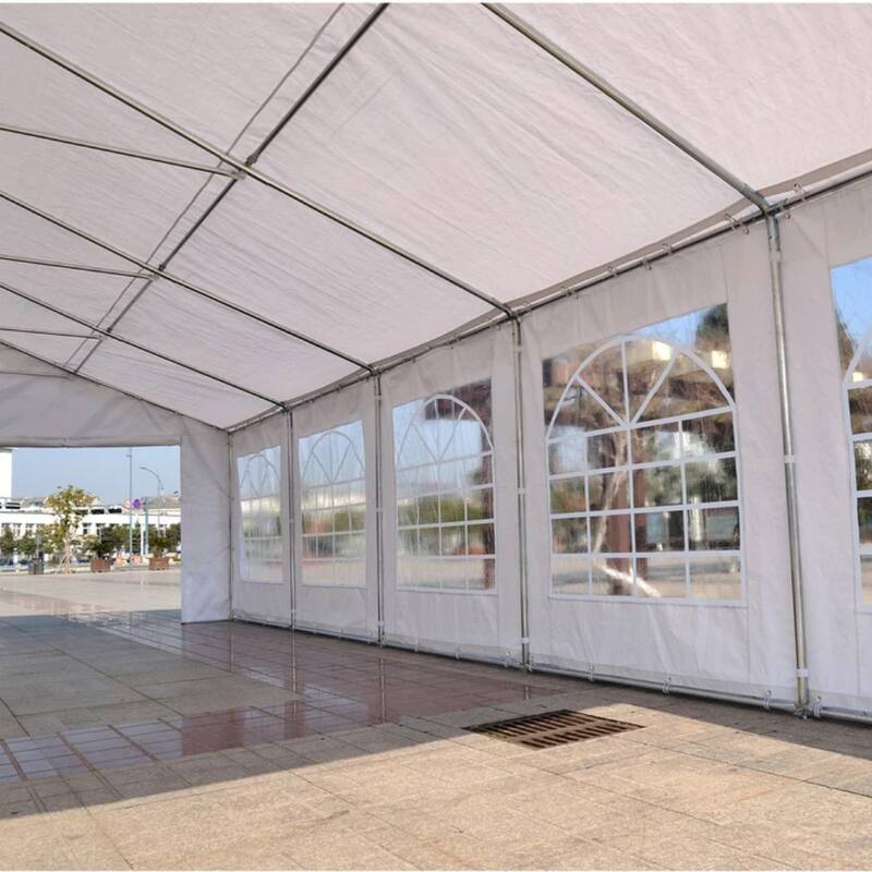Outsunny Large White Outdoor Canopy Tent w/ Removable Protective Sidewalls