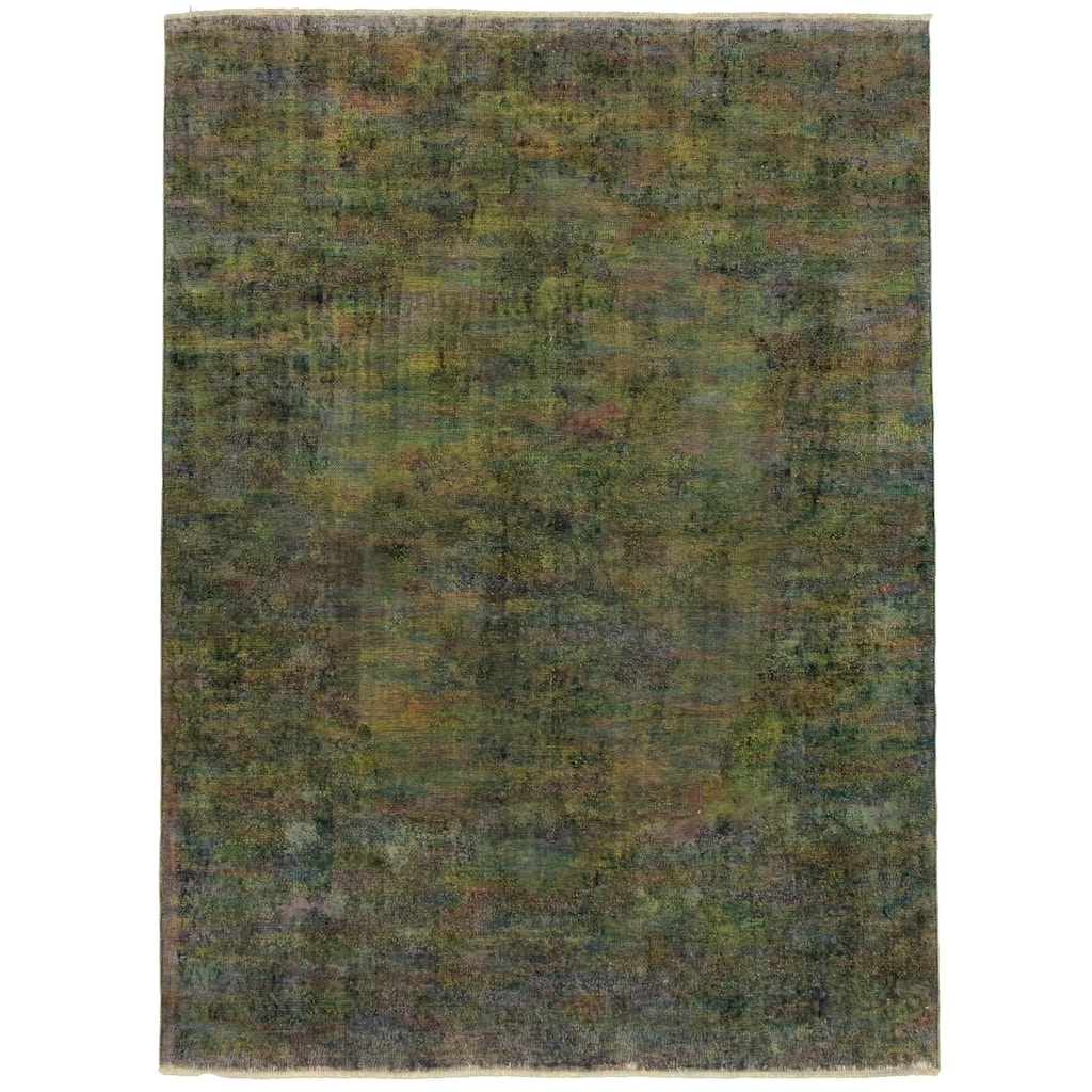 ECARPETGALLERY Hand-knotted Color Transition Black, Green Wool Rug - 7'6 x 10'3