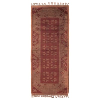 ECARPETGALLERY Hand-knotted Color Transition Red Wool Rug - 2'8 x 6'6