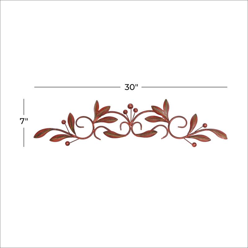 Brown Metal Leaf Wall Decor