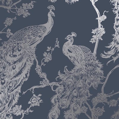 Glistening Peacock Non-Pasted Wallpaper– 396 in x 20.8 in