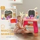 preview thumbnail 3 of 7, Qaba Kids Vanity Set with Mirror, LED Light, Music, 23 Accessories,Pink