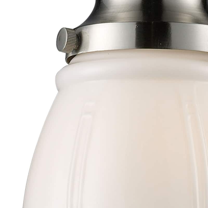 Elk Home Schoolhouse Satin Nickel With Opal Glass 1 Light Pendant - 12"H x 8"D