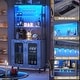 preview thumbnail 27 of 39, 66.9'' Tall Modern Wine Cabinet Bar Cabinet with Wine Glasses Rack and LED Strip and Power Outlets