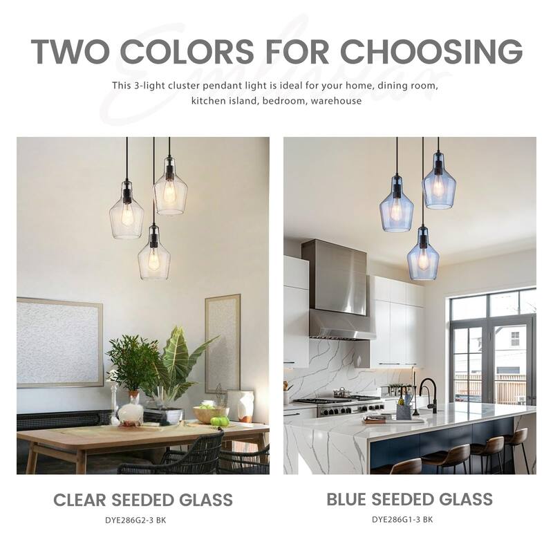 Modern 3-Light Kitchen Island Chandelier