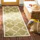 SAFAVIEH Courtyard Maryanne Indoor/ Outdoor Waterproof Patio Backyard Rug - 2'3" x 10' Runner - Green/Beige