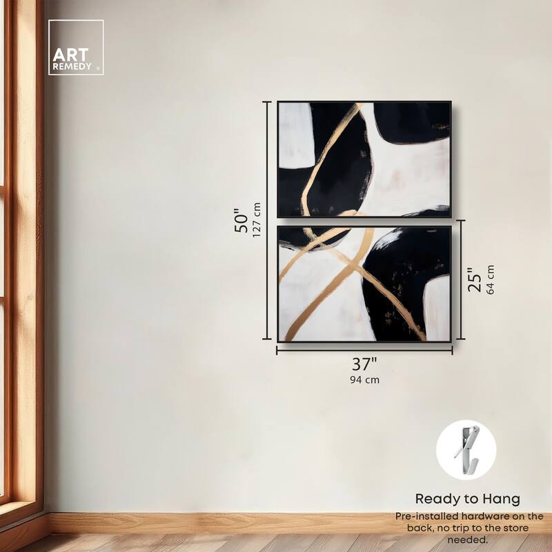 Rhythm of Contrast Canvas Set of 2 by Art Remedy