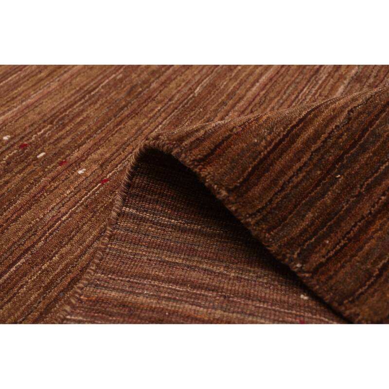 ECARPETGALLERY Hand Loomed Kashkuli Gabbeh Brown Wool Rug - 4'11 x 7'8