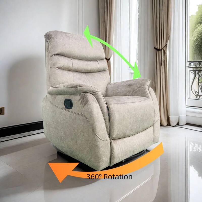 Rocking Swivel Recliner Chair for Living Room, 360 Degree Swivel, Adjustable Modern Reclining Chair