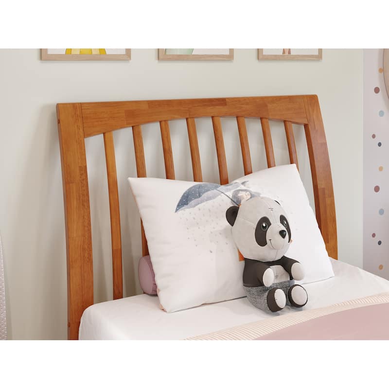 Solid Wood Slat Headboard - Twin Sleigh Bed Frame Headboard - Light Toffee Finish