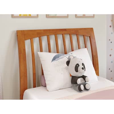 Solid Wood Slat Headboard - Twin Sleigh Bed Frame Headboard - Light Toffee Finish