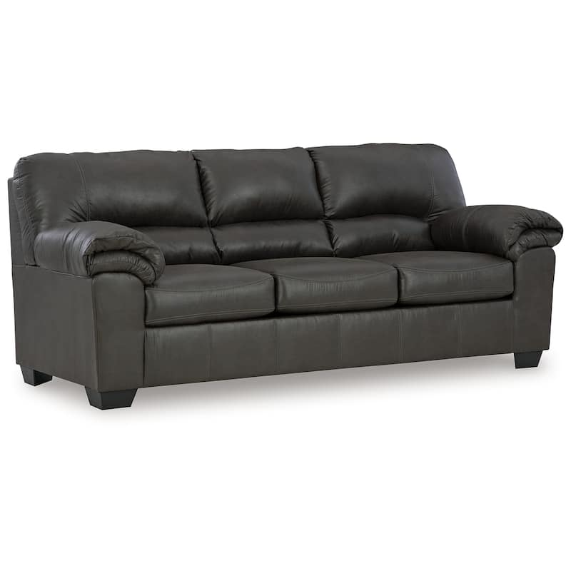 Limu Sofa, 90 Inch, Soft Pillow Top Armrests, Rich Gray Faux Leather
