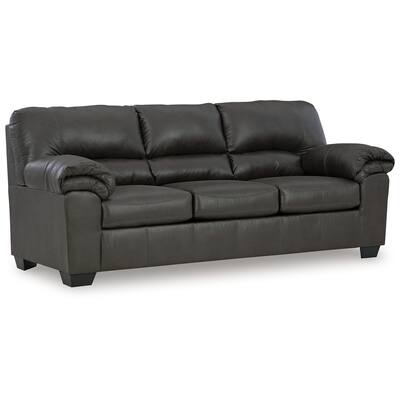 Limu Sofa, 90 Inch, Soft Pillow Top Armrests, Rich Gray Faux Leather