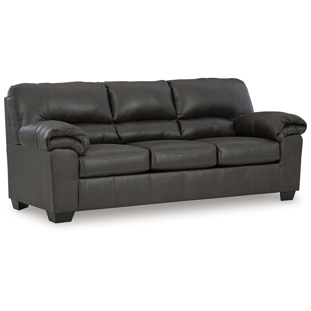 Limu Sofa, 90 Inch, Soft Pillow Top Armrests, Rich Gray Faux Leather