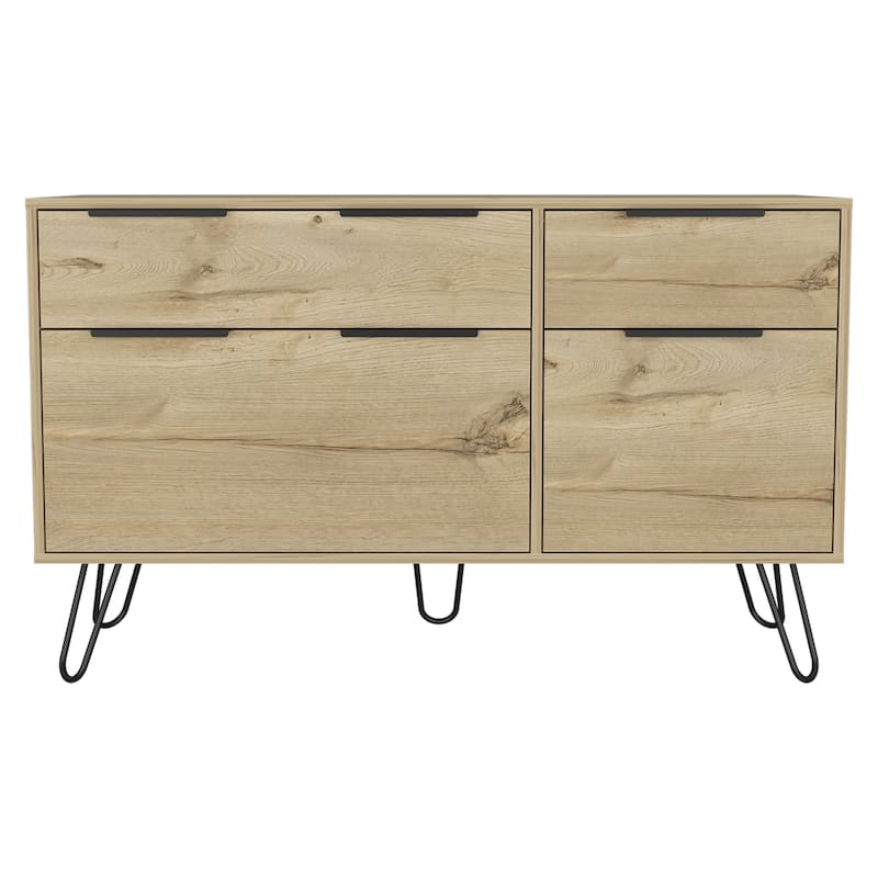 Double Dresser for Bedroom ,Living Room ,Apartment, Light Oak - Light Oak