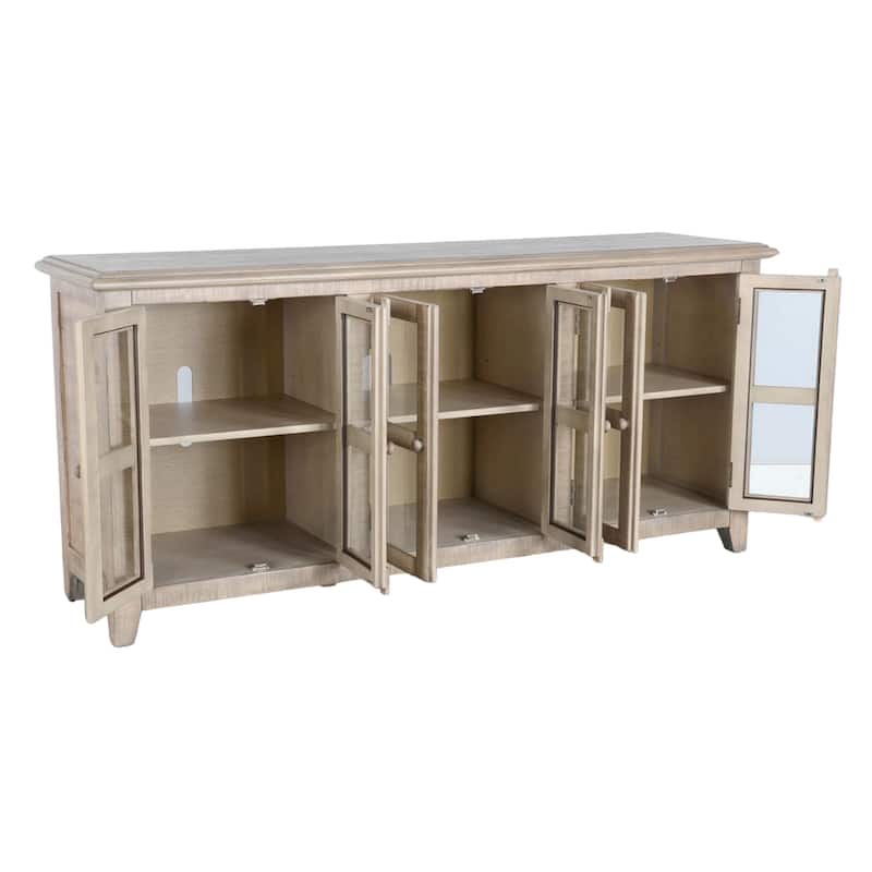 Rena TV Media Entertainment Console, Adjustable Shelves, 70 Inch Gray