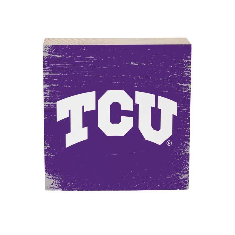 Texas Christian University Wooden Tabletop Mantel Shelf Sign