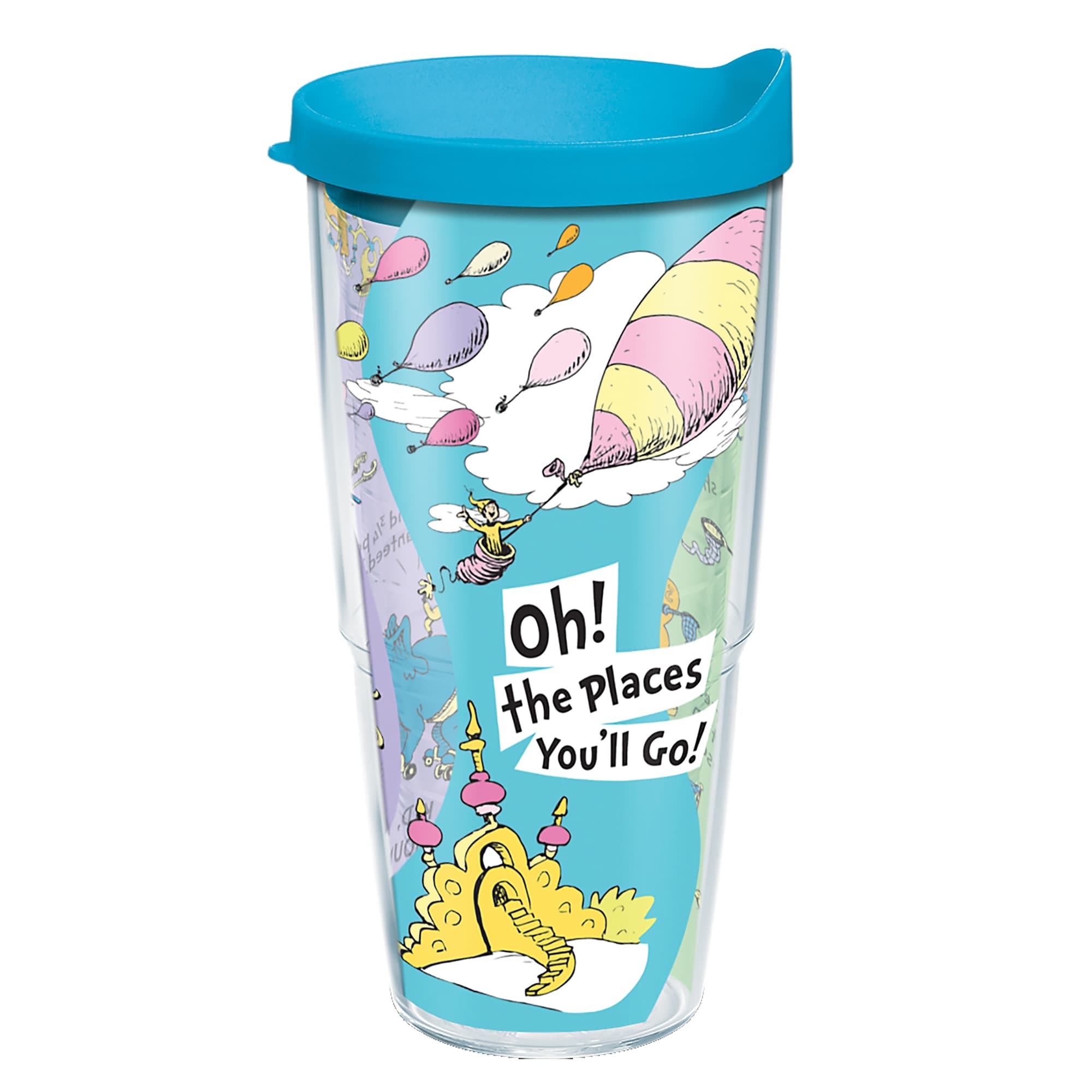 Tervis Dr. Seuss Oh The Places You'll Go Quote Graduation Made in USA Double Walled Insulated Travel Tumbler, Classic