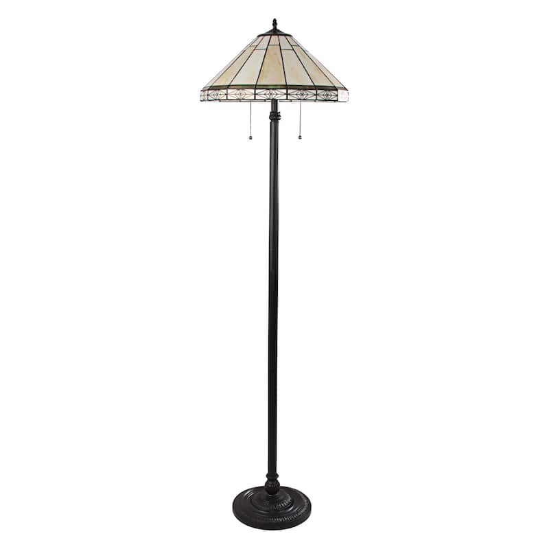 Tiffany-Style Mission Design 2-light Blackish Bronze Floor Lamp